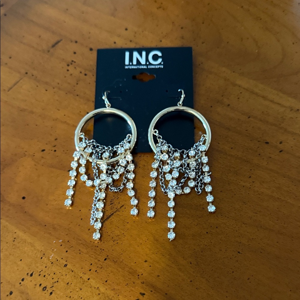 INC International Concepts Gold and Silver Chandelier Earrings